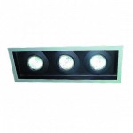 CLE Halogen Deckeneinbauleuchte YK13-CT-Niedervolt 3 x 50W alu grau/schwarz