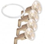 HALOGEN SET 4/20W  3000K + L RÖHRE 22W MONTIERT