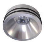 CLE LED Halbeinbauleuchte HLED1 1W alu grau / LED weiss