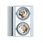 CLE Kardanische Wand- & Deckenleuchte YK Webspace Duo Wall 2 x 50W alu grau