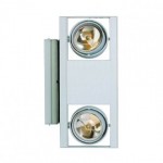 CLE Kardanische Wand- & Deckenleuchte YK Webspace Duo Wall 2 x 50W alu grau
