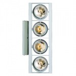 CLE Kardanische Wand- & Deckenleuchte YK Webspace Long Line Wall 4 x 50W alu grau