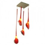 CLE Objekt Design H�ngeleuchte Lily Line 1116-4 4x 35W 230V Glas rot