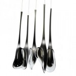 CLE Objekt Design H�ngeleuchte Lily Line 1116-5 5x 35W 230V Glas schwarz