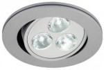 SLV TRITON LED Downlight 3x1W silbergrau mit wei�en LED