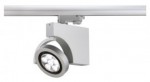 SLV DOME LED Spot 6x3W wei� mit 3-Phasen Adapter silbernes Geh�use
