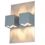 CLE Wandleuchte YK RIO 2 Cubus 2x 40W 230V alu grau