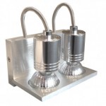 CLE ALUTEC Halogen Wandleuchte 2x 50W 230V alu