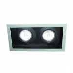 CLE Halogen Deckeneinbauleuchte YK12-CT-Niedervolt 2 x 50W alu grau/schwarz