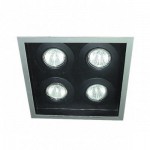 CLE Halogen Deckeneinbauleuchte YK14-CTS-Niedervolt 4 x 50W alu grau/schwarz
