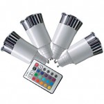 CLE 4x LED RGB System 5W GU10 230V m. 1 Fernbedienung.