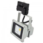 LED Mini Scheinwerfer LED 10W grau inkl. 3 Ph. Adapter 