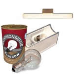 Spiegelleuchte Linestra Linienlampe 60W chrom inkl. LM + 1x Lichtkonserve mit 60W Philips Gl�hlampe