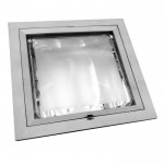 Kompaktleuchtstoff Einbauleuchte Quattro 2x 18W silbergrau