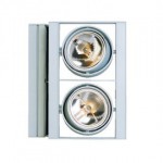 CLE Kardanische Wand- & Deckenleuchte 2x 50W QR-111 YK Webspace Duo Wall alu grau GEBRAUCHT