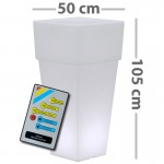 CLE Lichtobjekt LED Blumentopf quadratisch mit Fernbedienung