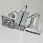 Schienenstrahler D&L 7000.1319.49.03 gebraucht 2x CDM-T 70W silber zweifach