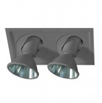 CLE Einbauleuchte 2x 20-70W CDM-T POWERSTAR 114 23� quadro II alugrau