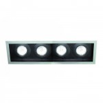 CLE Halogen Deckeneinbauleuchte YK14-CT-Niedervolt 4 x 50W alu grau/schwarz