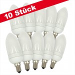5x CLE Energiesparlampe Kerze 11W E14 827 2700K warmweiss