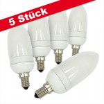 5x CLE Energiesparlampe Kerze 11W E14 827 2700K warmweiss