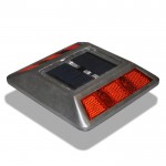 CLE LED Solar Bodenaufbauleuchte Blinklicht rot mit Reflektoren